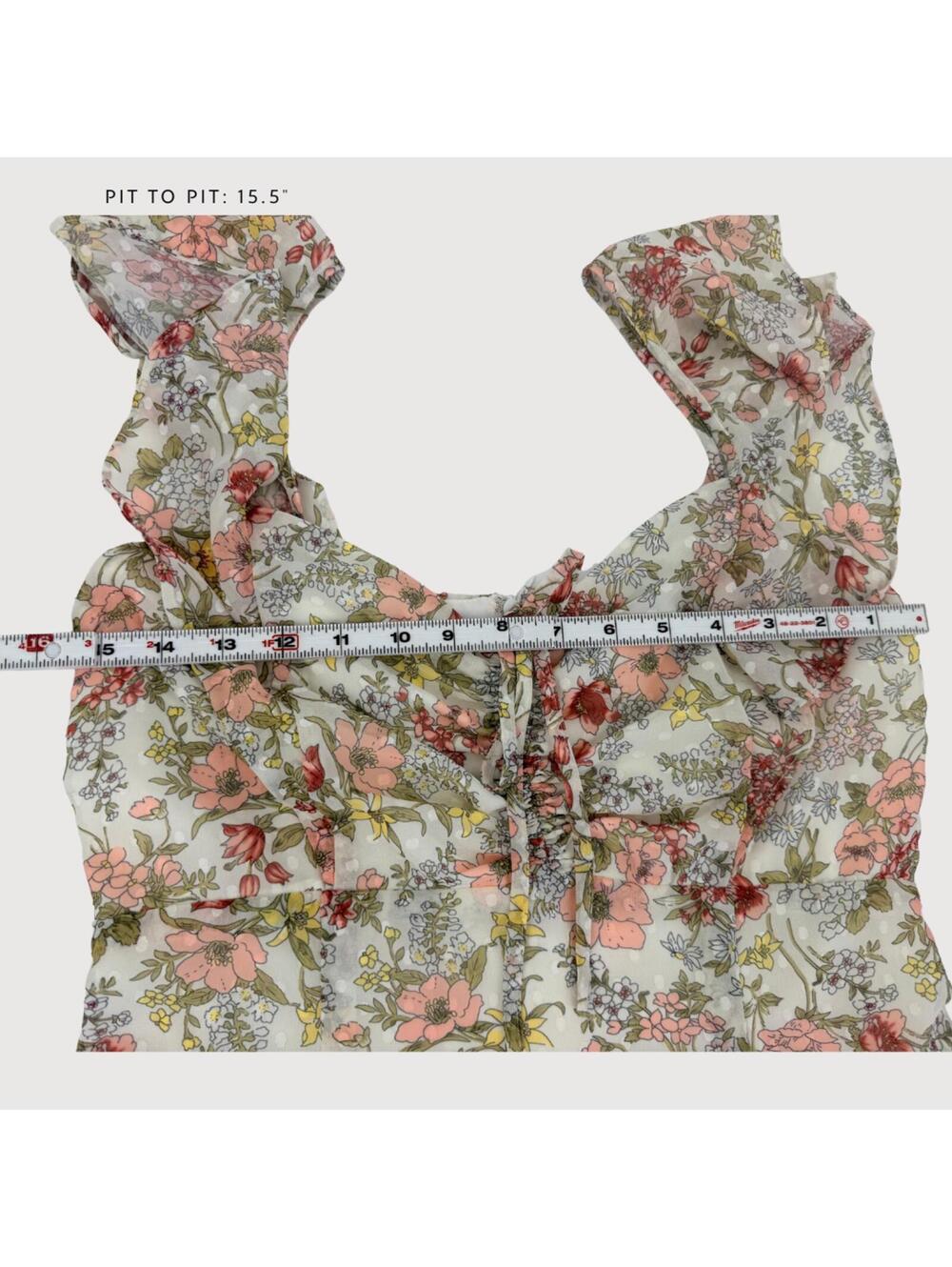 Superdown Kristyn Floral Ruffle Mini Dress M - Picture 7 of 9